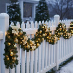 Christmas Garland Rattan Design Warm White LED Battery-Powered 8.9 Ft