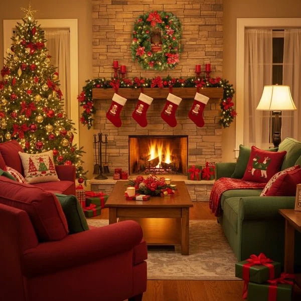 Christmas Garland Rattan Design Warm White LED Battery-Powered 8.9 Ft