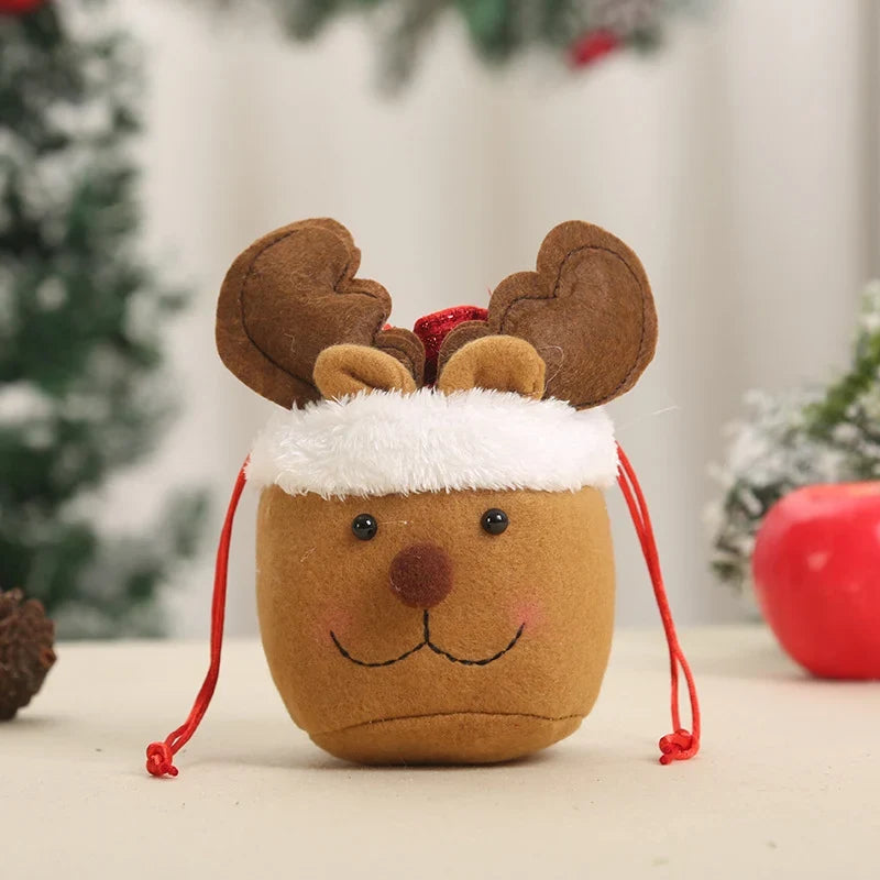 Christmas Gnome Figurine Plush Face & Gift Sack