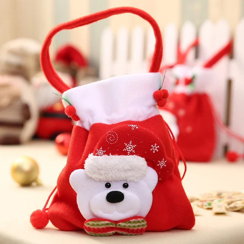 Christmas Gnome Figurine Plush Face & Gift Sack