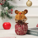Christmas Gnome Figurine Plush Face & Gift Sack