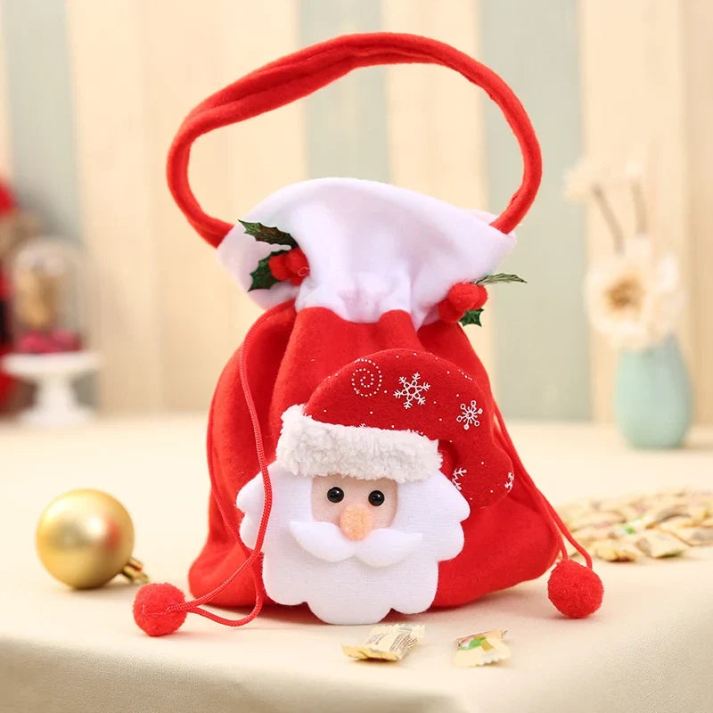 Christmas Gnome Figurine Plush Face & Gift Sack