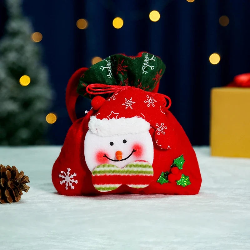 Christmas Gnome Figurine Plush Face & Gift Sack