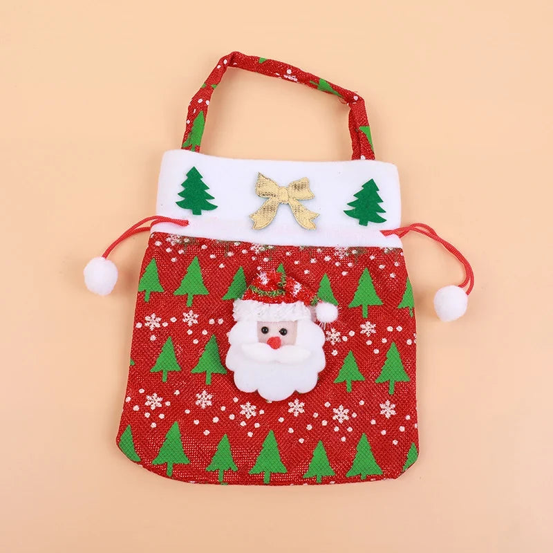 Christmas Gnome Figurine Plush Face & Gift Sack