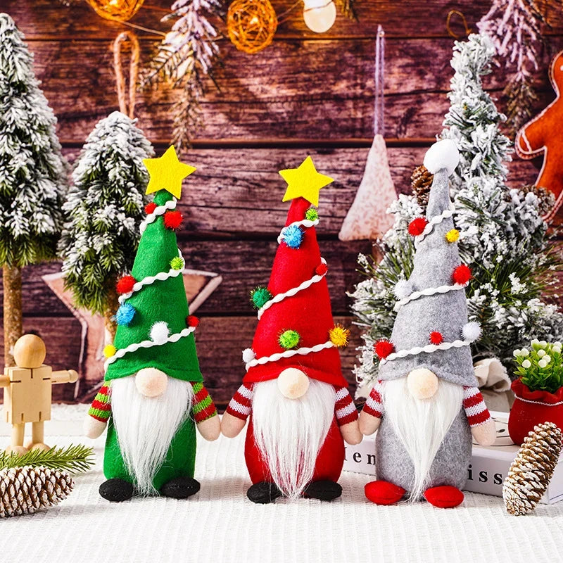 Christmas Gnome Plush Gray Hat & Long White Beard