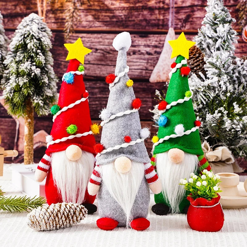 Christmas Gnome Plush Gray Hat & Long White Beard
