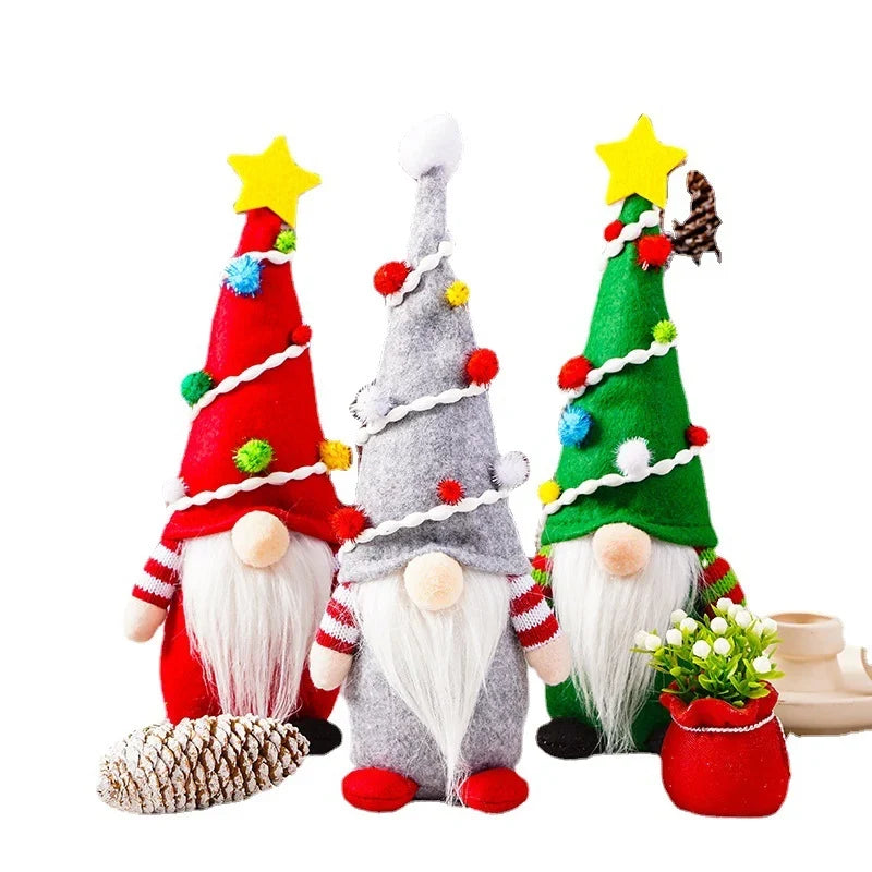 Christmas Gnome Plush Gray Hat & Long White Beard