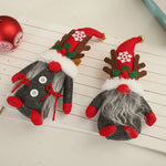 Christmas Gnome Santa Hat & Reindeer Antlers Faux Fur Collar