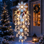 Christmas Hanging Light Cascading LED Snowflake Design