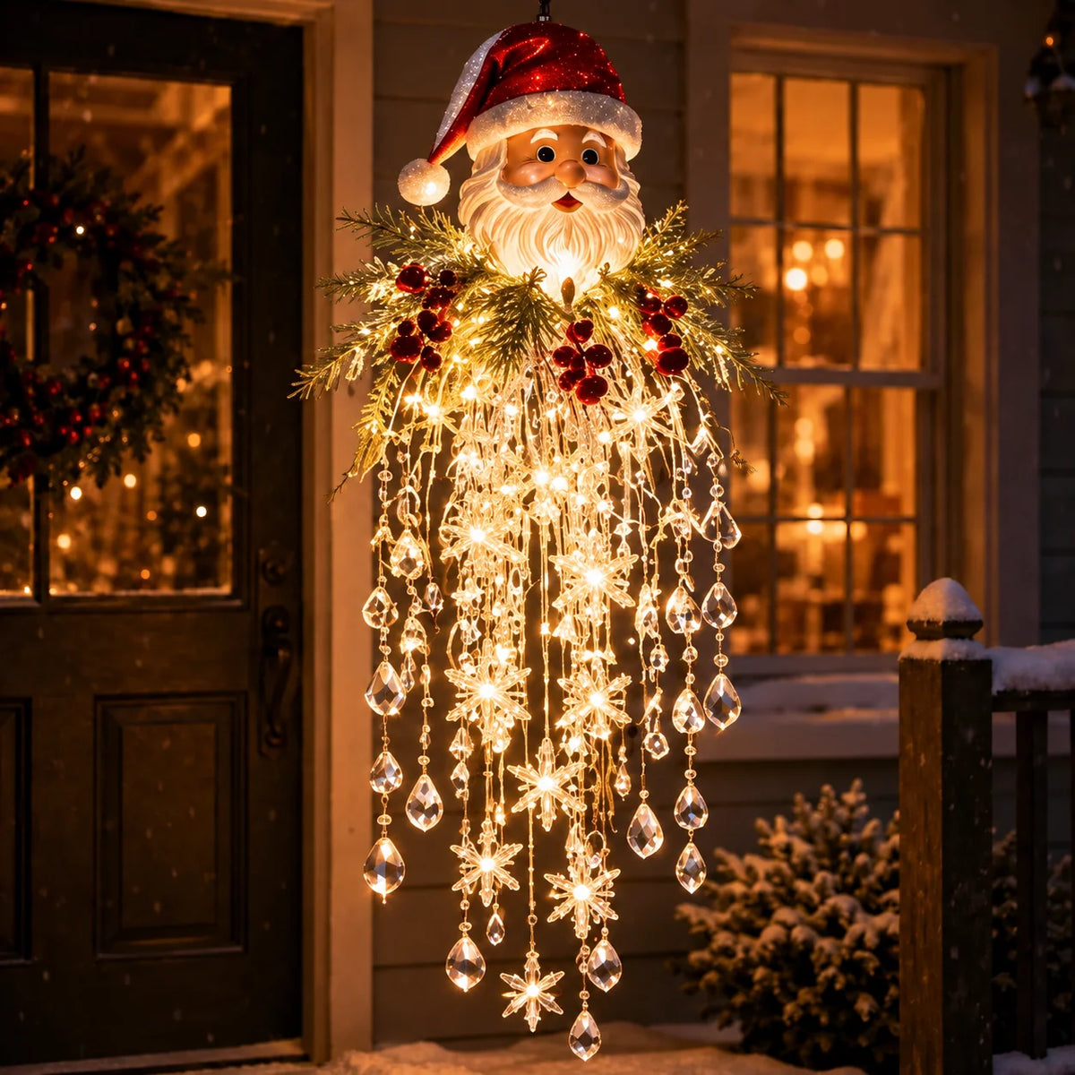 Christmas Hanging Light Cascading LED Snowflake Design