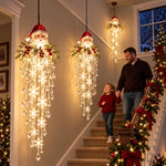 Christmas Hanging Light Cascading LED Snowflake Design
