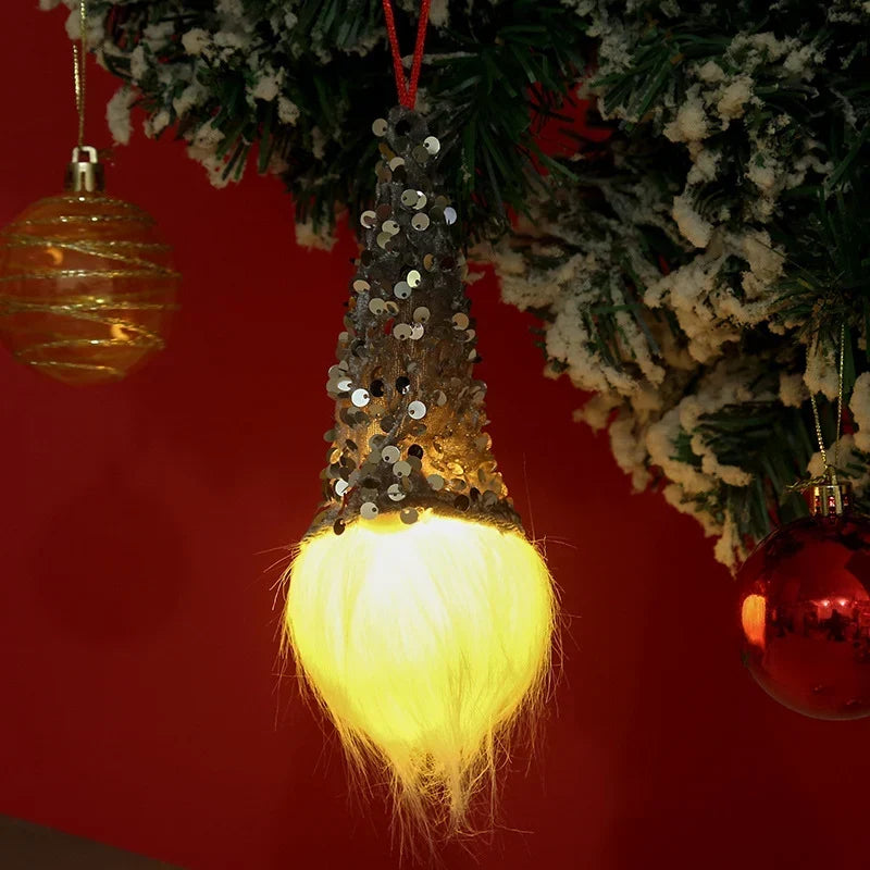 Christmas Hanging Ornament Sequined Warm Glow Easy Hang