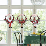 Christmas Hanging Wreath Santa & Holly Durable Easy Hang