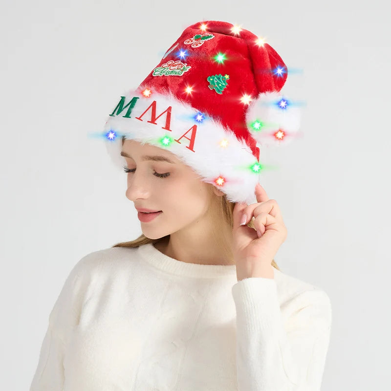 Christmas Hat Battery-Free LED Colorful Appliques