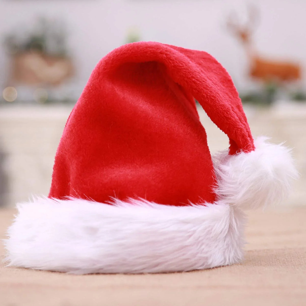 Christmas Hat Double-Sided Fleece & Plush Elastic Fit