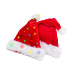 Christmas Hat Multicolor LED Plush Stretch Fit