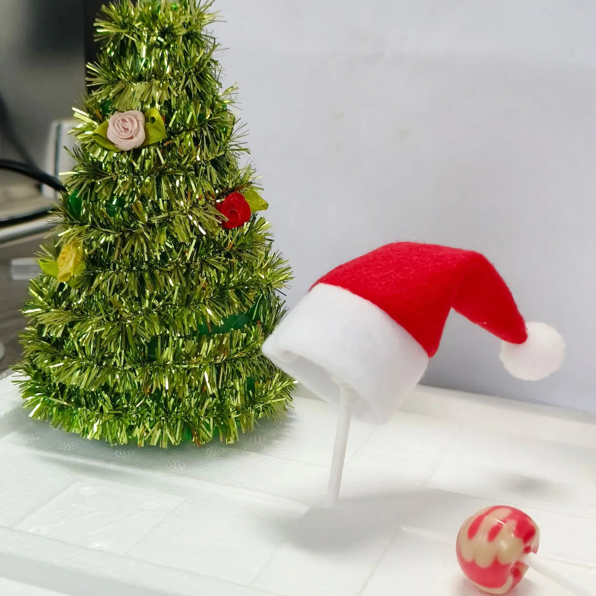 Christmas Hat Plush Ear Cover & Pom-Pom