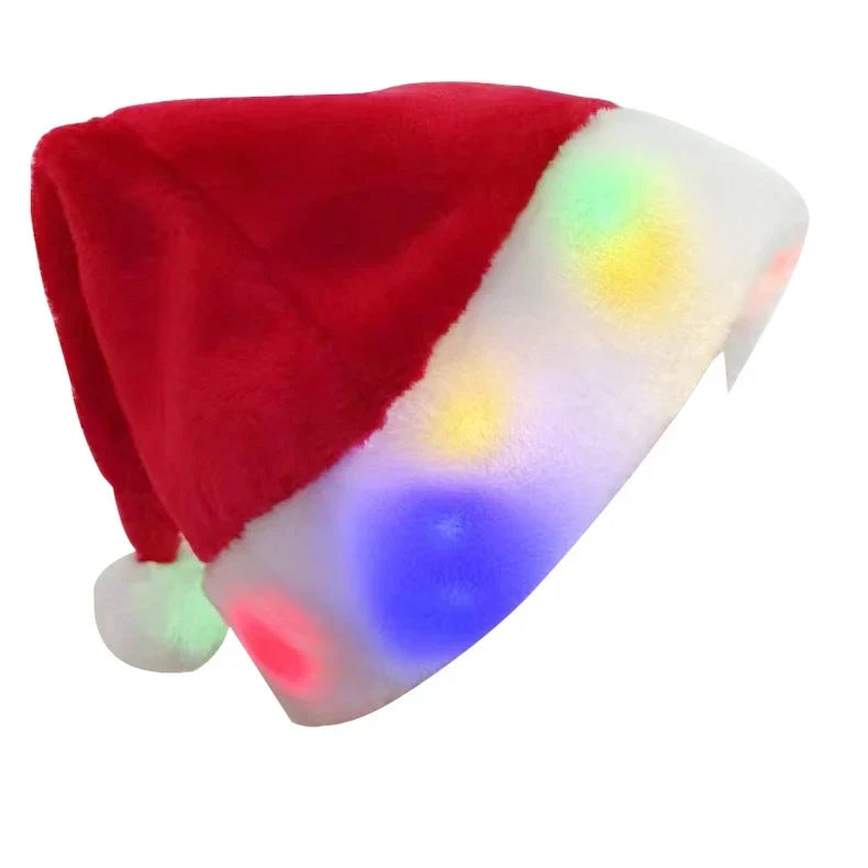 Christmas Hat Plush Light-Up Pom-Pom