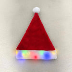 Christmas Hat Plush Light-Up Red With White Pom-Pom