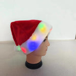 Christmas Hat Plush Light-Up Red With White Pom-Pom