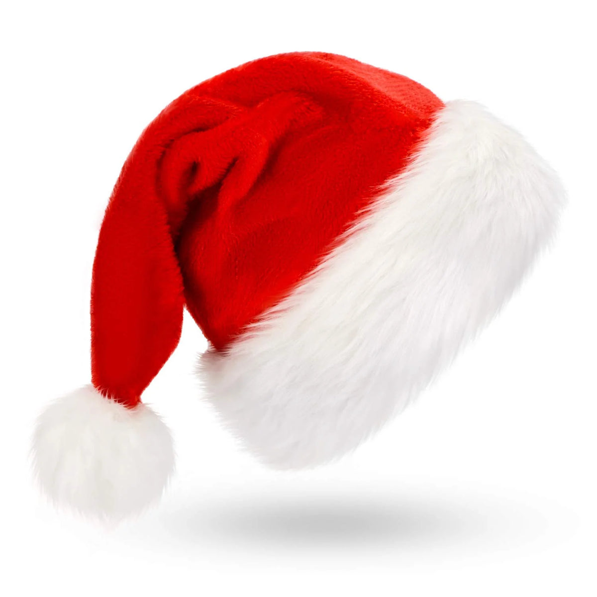 Christmas Hat Reversible Fleece & Plush Lined Elastic Fit