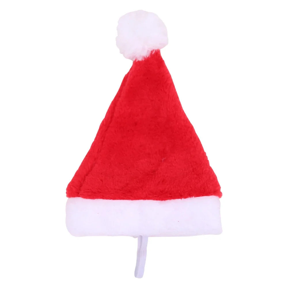Christmas Hat Soft Fabric Faux Fur Trim & Pompom