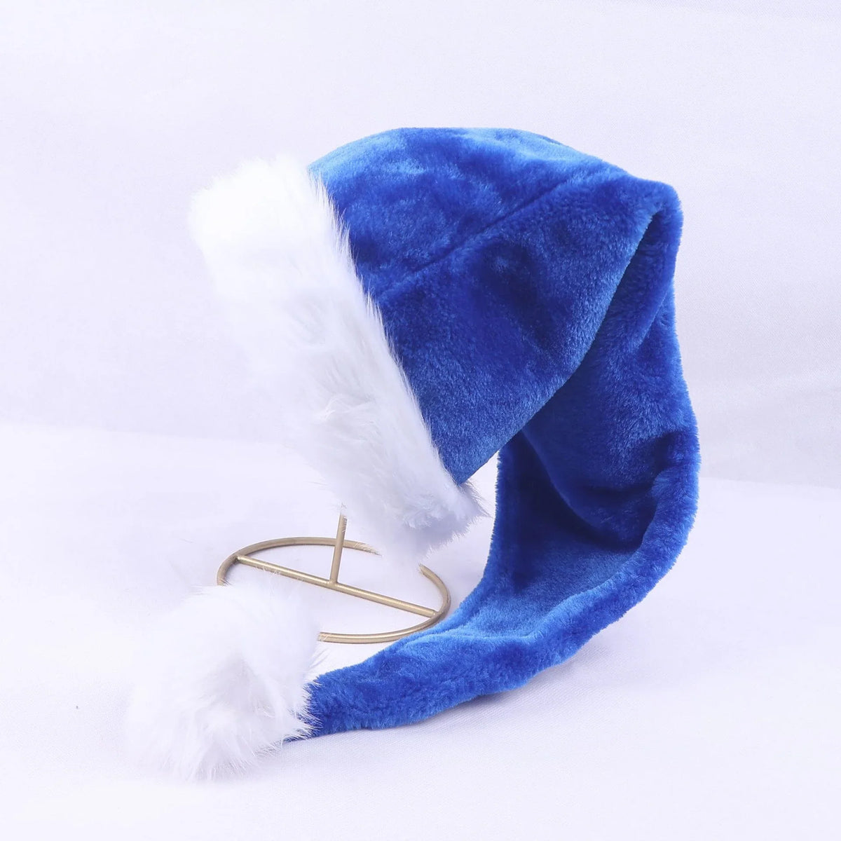 Christmas Hat Soft Fabric Plush Trim & Pom-Pom