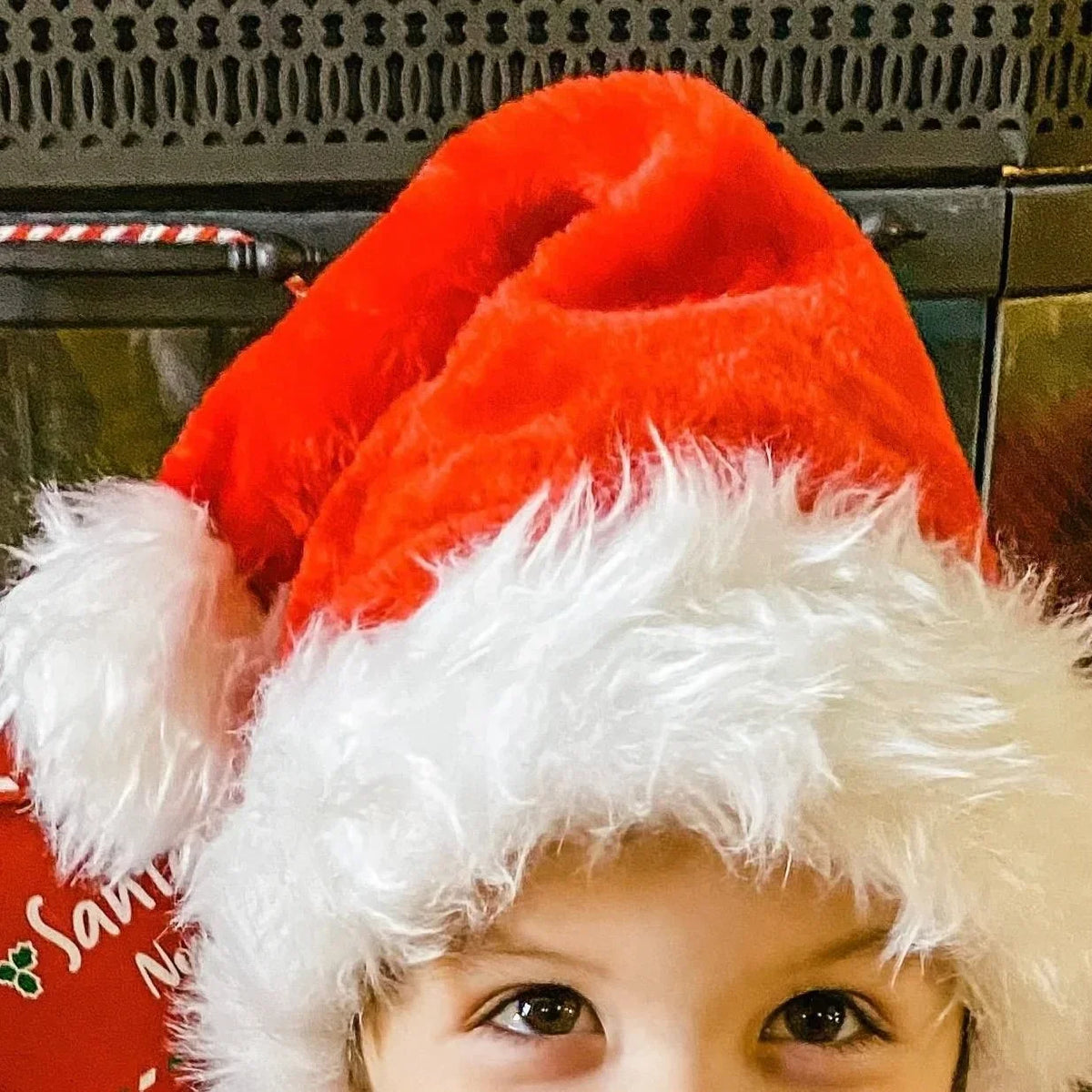 Christmas Hat Soft Plush & Faux Fur Trim One Size
