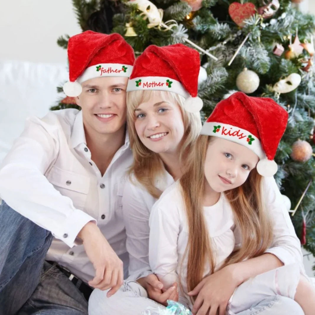 Christmas Hat Soft Plush Personalized Lettering One Size