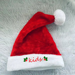 Christmas Hat Soft Plush Personalized Lettering One Size