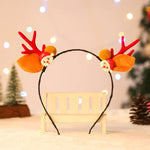 Christmas Hat Soft Plush Reindeer Antlers & Pom-Poms
