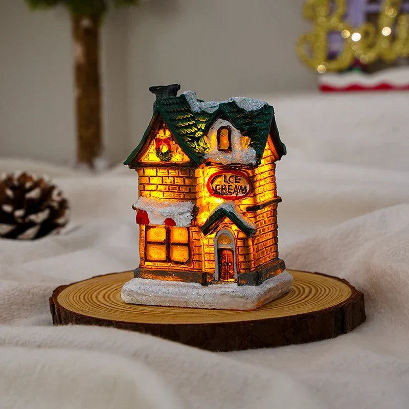 Christmas House Soft LED Glow Polyresin Indoor & Outdoor