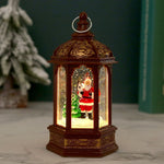 Christmas Lantern Animated Santa Movement Warm LED Battery-Free