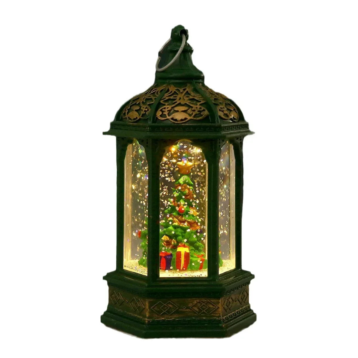 Christmas Lantern Animated Santa & Warm LED