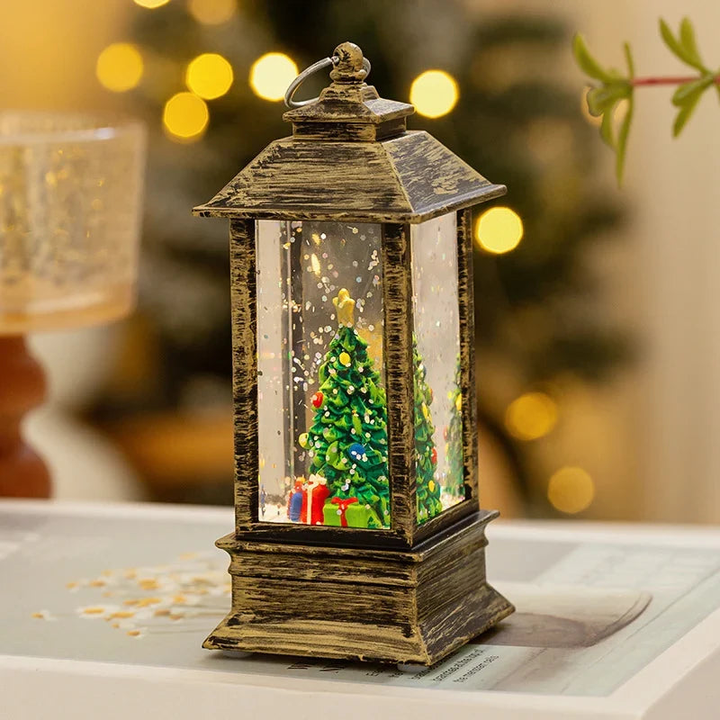 Christmas Lantern Built-In LED & Snow Effect Battery-Free