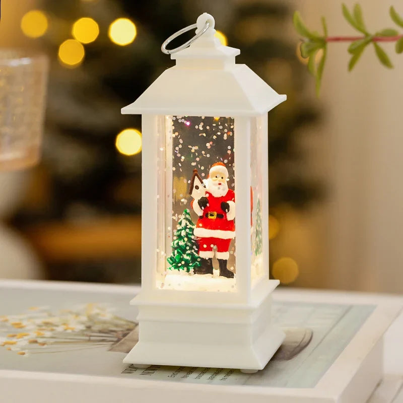 Christmas Lantern Built-In LED & Snow Effect Battery-Free