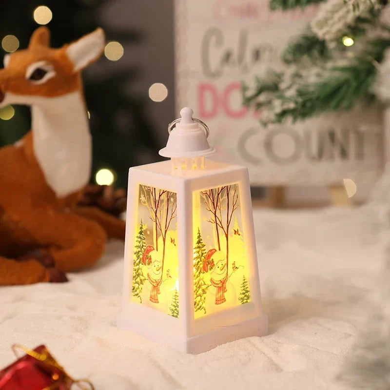 Christmas Lantern Built-In Warm White LED Winter Motifs