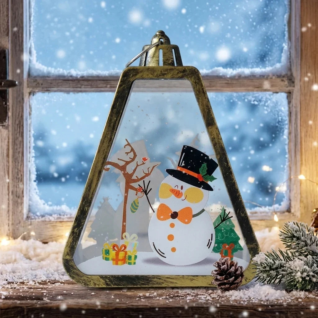 Christmas Lantern Durable Plastic Warm Light Indoor & Outdoor