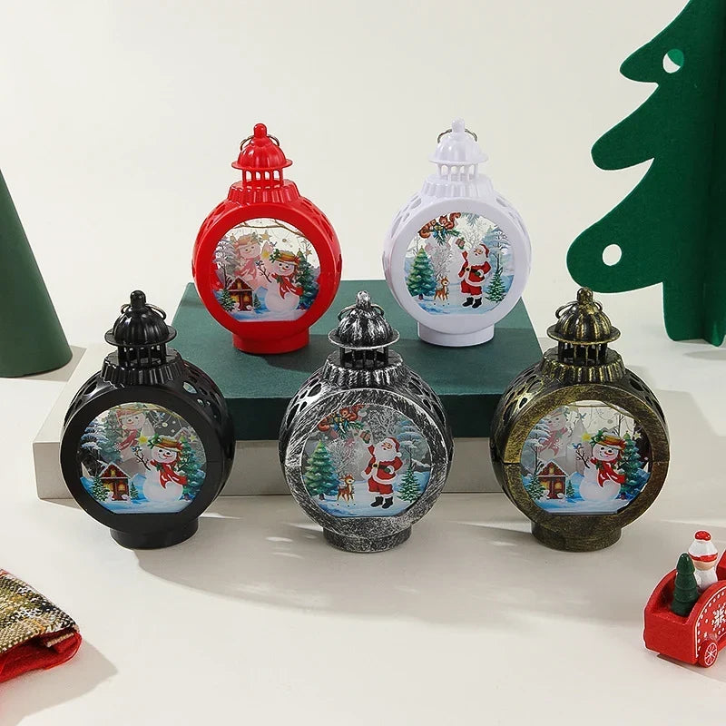 Christmas Lantern Festive Scene Cutout Soft Warm Glow