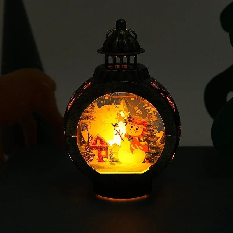 Christmas Lantern Festive Scene Cutout Soft Warm Glow