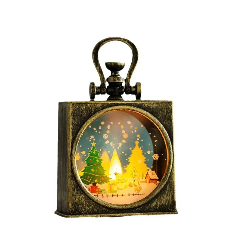 Christmas Lantern Flameless Warm LED Durable Metal