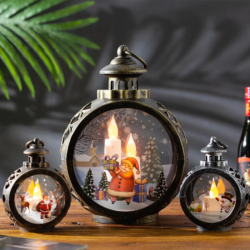 Christmas Lantern Flickering LED Battery Free Indoor & Outdoor