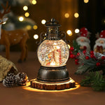 Christmas Lantern Glass Dome Winter Scene Battery-Powered LED