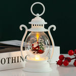 Christmas Lantern Glass & Metal Warm Light