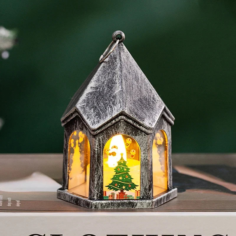 Christmas Lantern House-Shaped Flameless LED Warm Glow