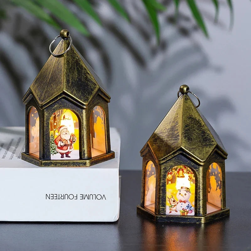 Christmas Lantern House-Shaped Flameless LED Warm Glow