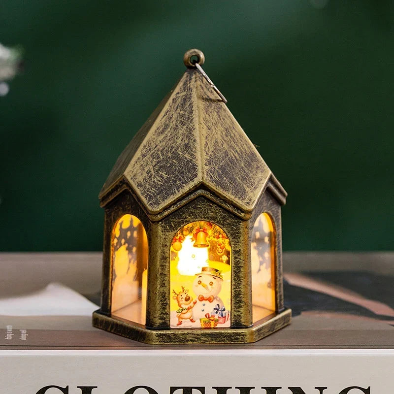 Christmas Lantern House-Shaped Flameless Warm LED