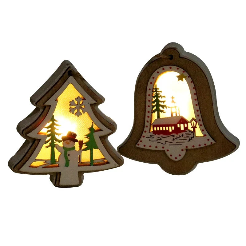 Christmas Lantern LED Soft-Glow Santa Scene