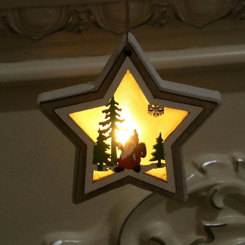 Christmas Lantern LED Soft-Glow Santa Scene