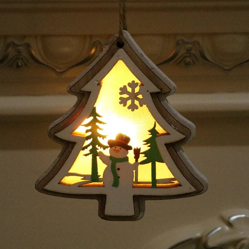 Christmas Lantern LED Soft-Glow Santa Scene